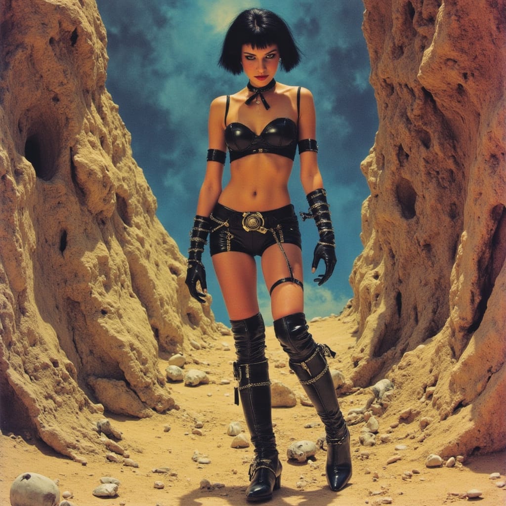 cybergoth babe in desert
