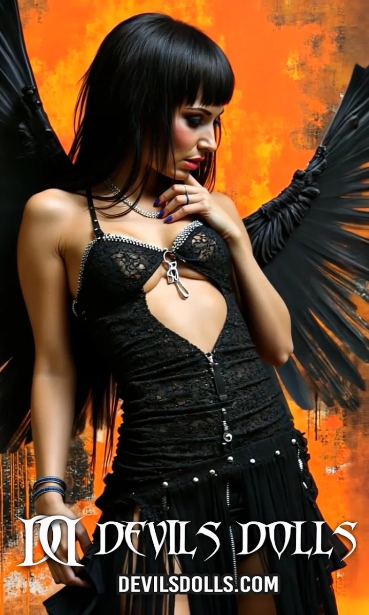 devils dolls goth girl with black